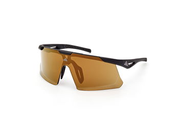 Das Bild zeigt die Adidas Sport Sonnenbrille SP0107 02G leicht seitlich.